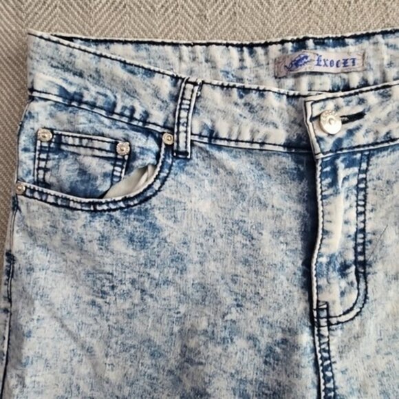 Exocet Jeans Women's Size 13 (34x26) Acid Washed Stretch Elastic Leg Opening - Picture 11 of 16